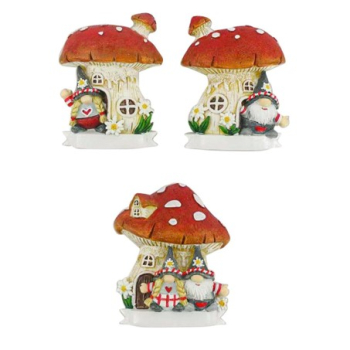 Magnet Sommer Pilz mit Wichtel 3fach